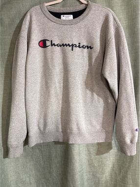 Champion Authentic Gray Crewneck Sweatshirt Size L